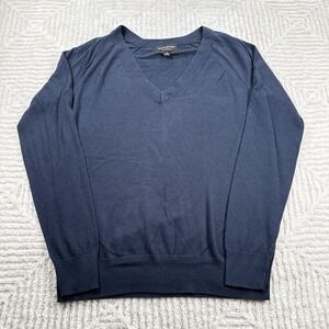 Banana Republic Sweater Mens M Navy Forever V Neck Lightweight Preppy Office